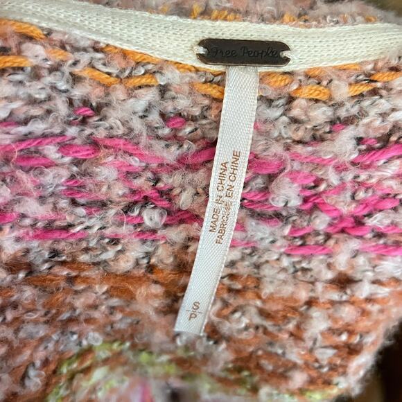 Women's Small Free People Forever Fair Isle Faux Wrap V-Neck Colorful Sweater - Picture 4 of 4